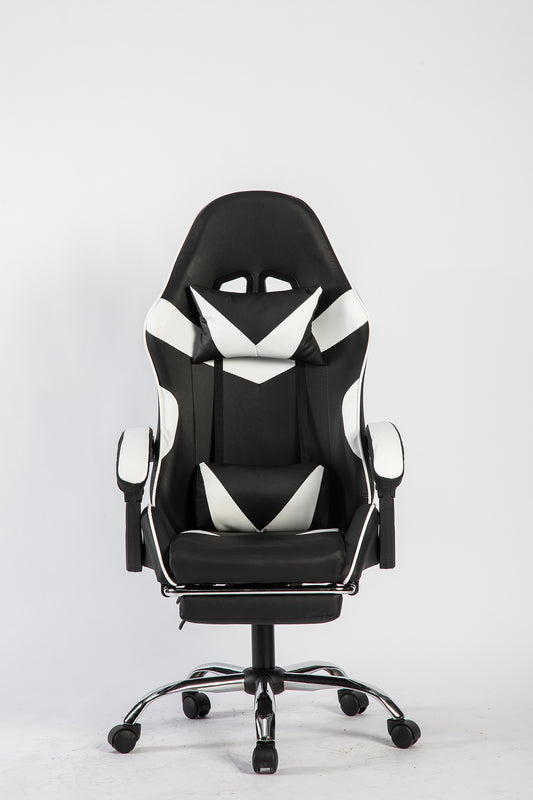 SMAK Silla Gamer Rom Con Apoya Pies Negro con Blanco