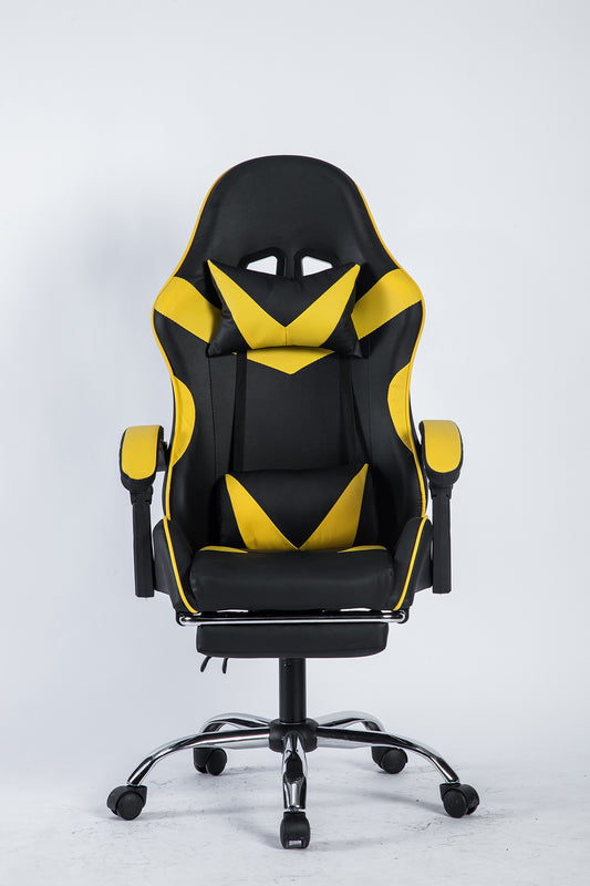 SMAK Silla Gamer Rom Con Apoya Pies Negro con Amarillo