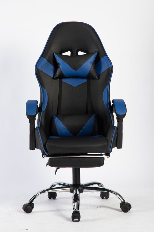 SMAK Silla Gamer Rom Con Apoya Pies Negro con Azul