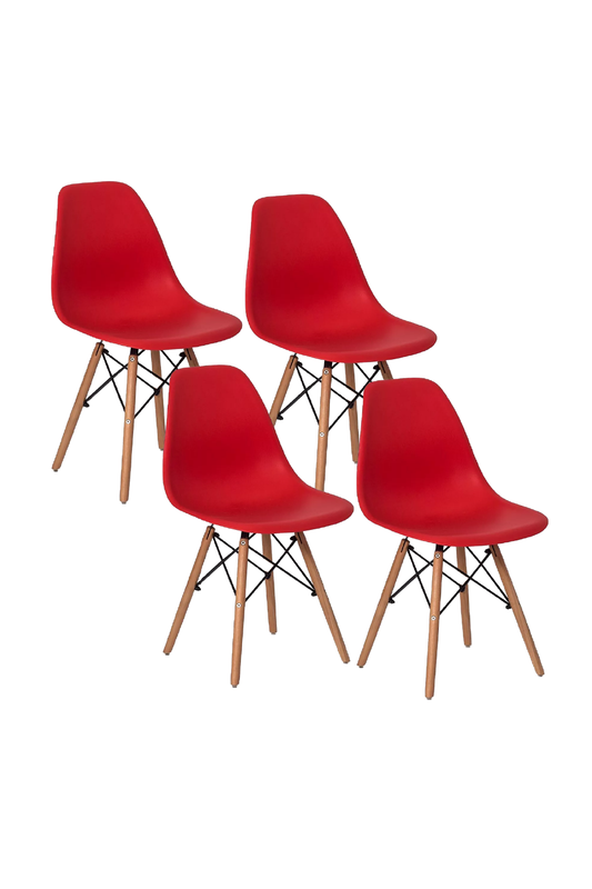 SMAK Set Silla Eames Rojo - 4 Piezas